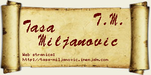 Tasa Miljanović vizit kartica